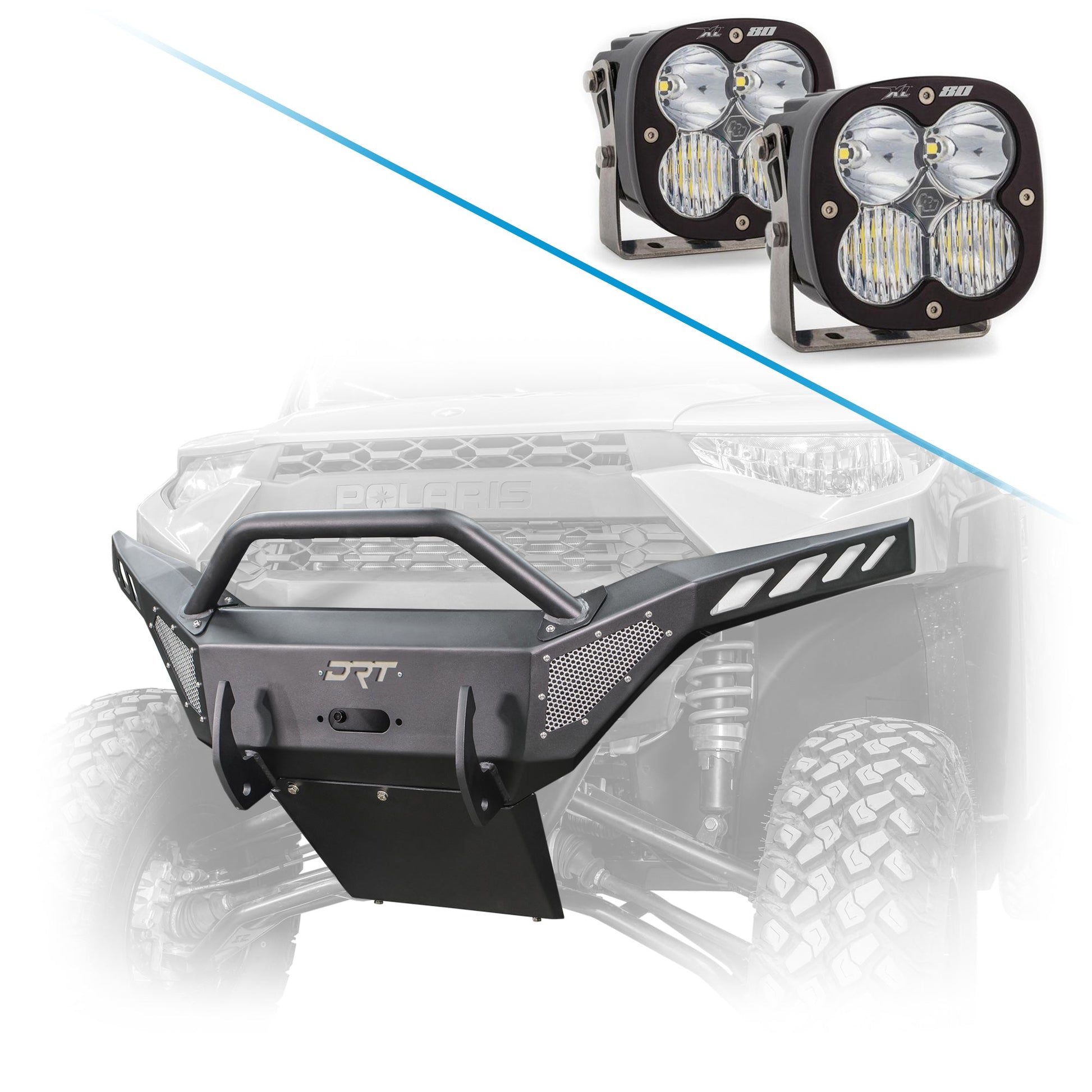 DRT Heavy-Duty Steel Front Winch Bumper for Polaris Ranger XP1000