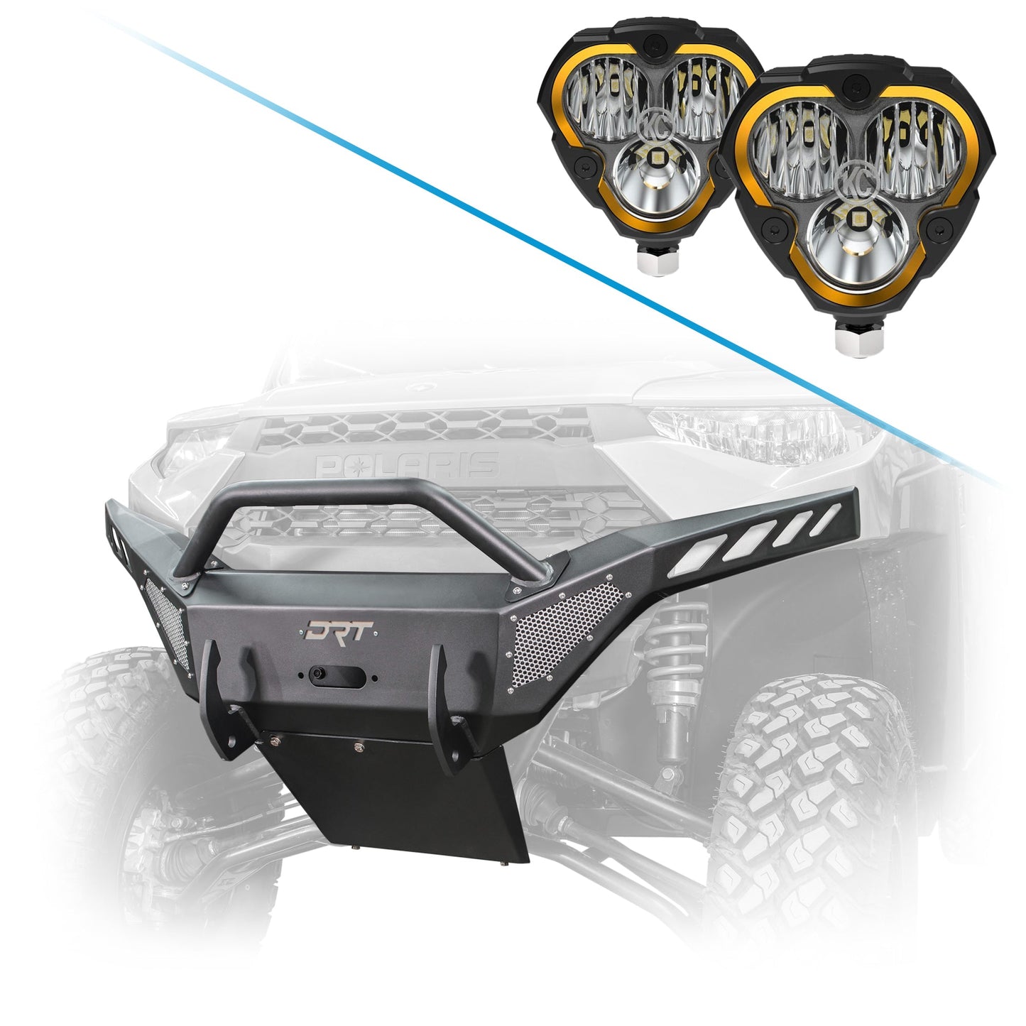 DRT Heavy-Duty Steel Front Winch Bumper for Polaris Ranger XP1000
