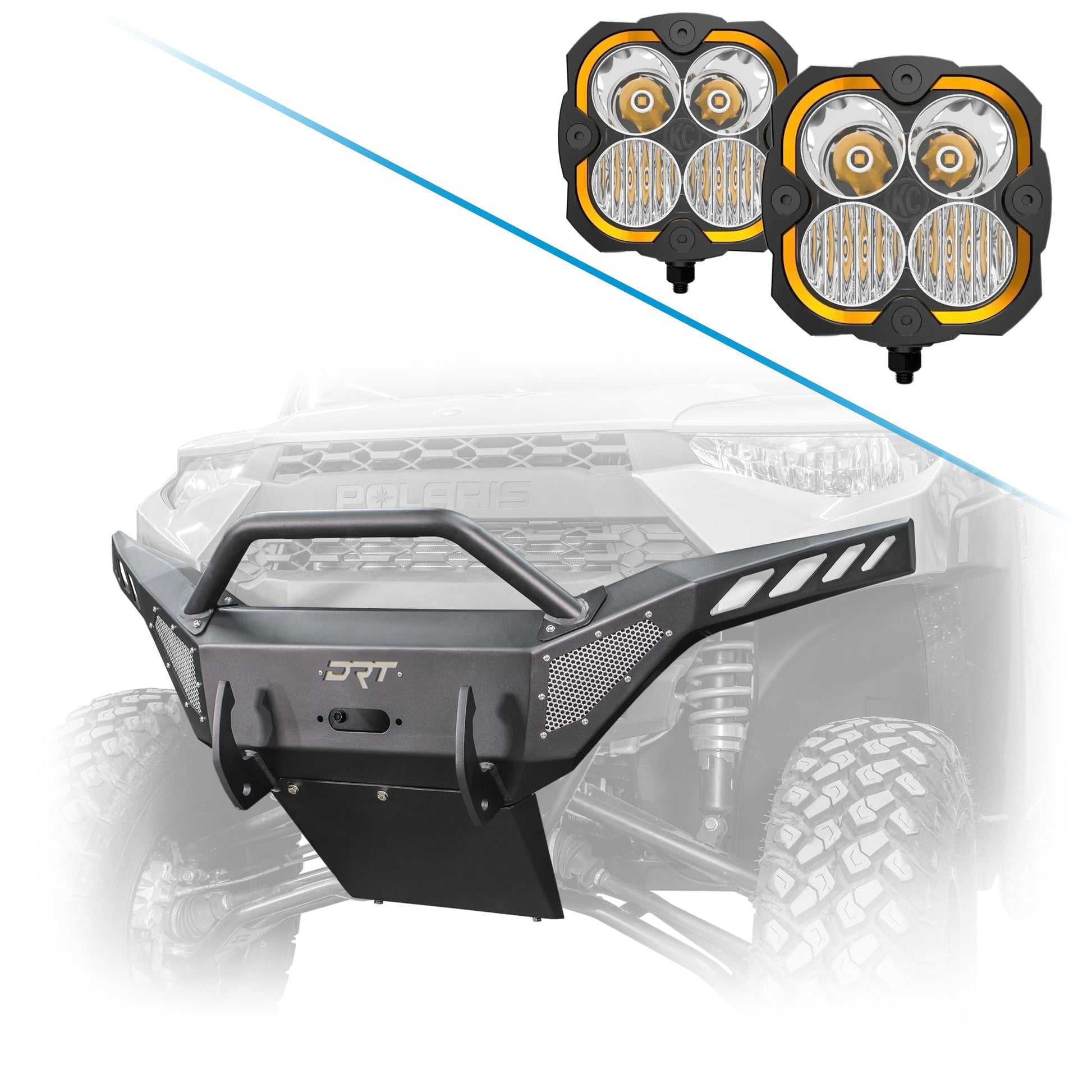 DRT Heavy-Duty Steel Front Winch Bumper for Polaris Ranger XP1000