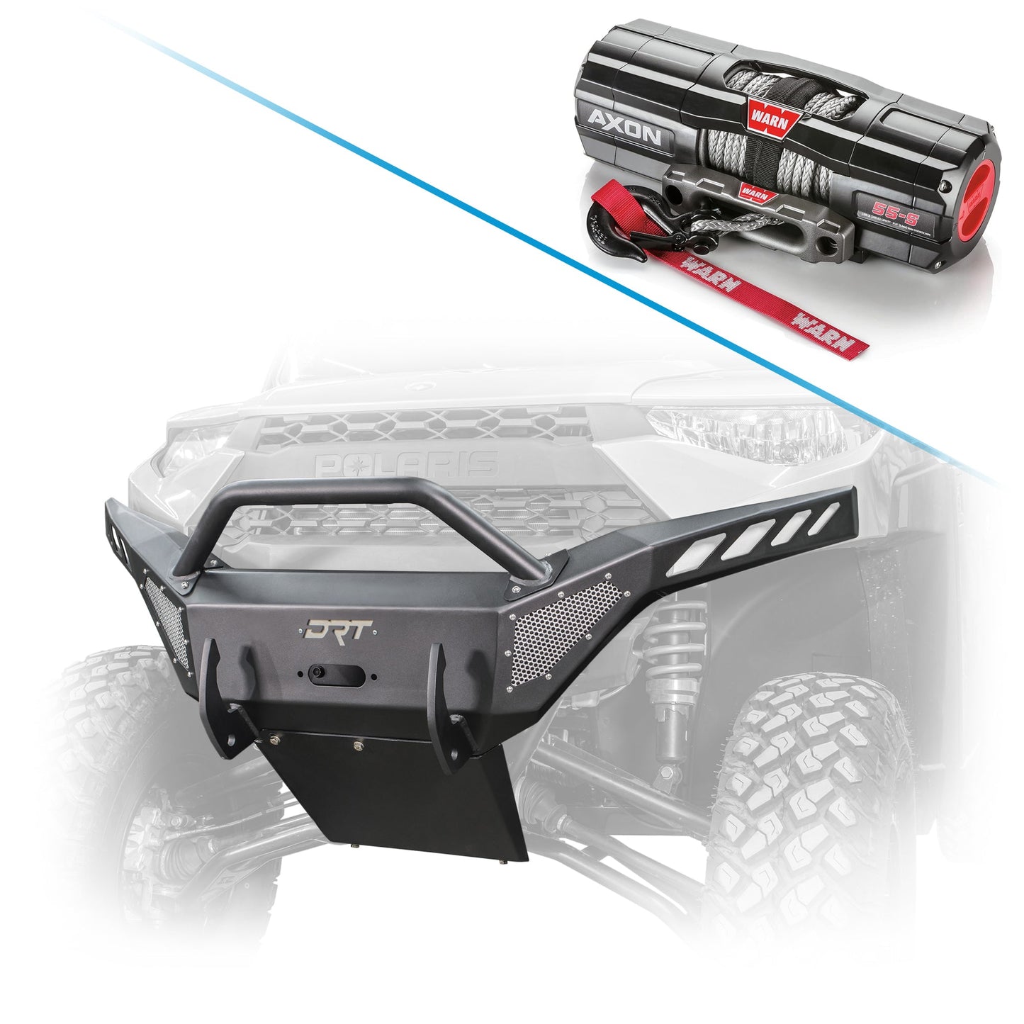 DRT Heavy-Duty Steel Front Winch Bumper for Polaris Ranger XP1000