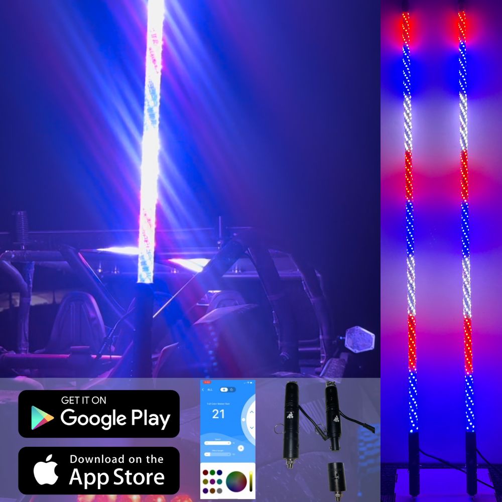 Elite HD PRO LED Whip (Single) - Full Vehicle Lighting Packages (15% Off Rock Lights & Strips W/ LED Whips)