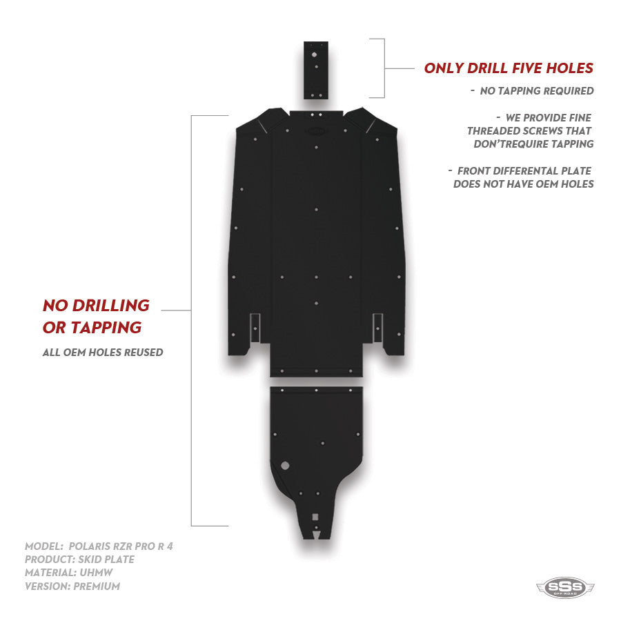 Premium UHMW Skid Plate for Polaris RZR Pro R 4: Ultimate Undercarriage Protection
