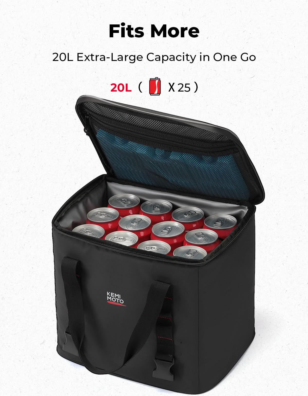 Kemimoto 20L Insulated Tail Bag Black