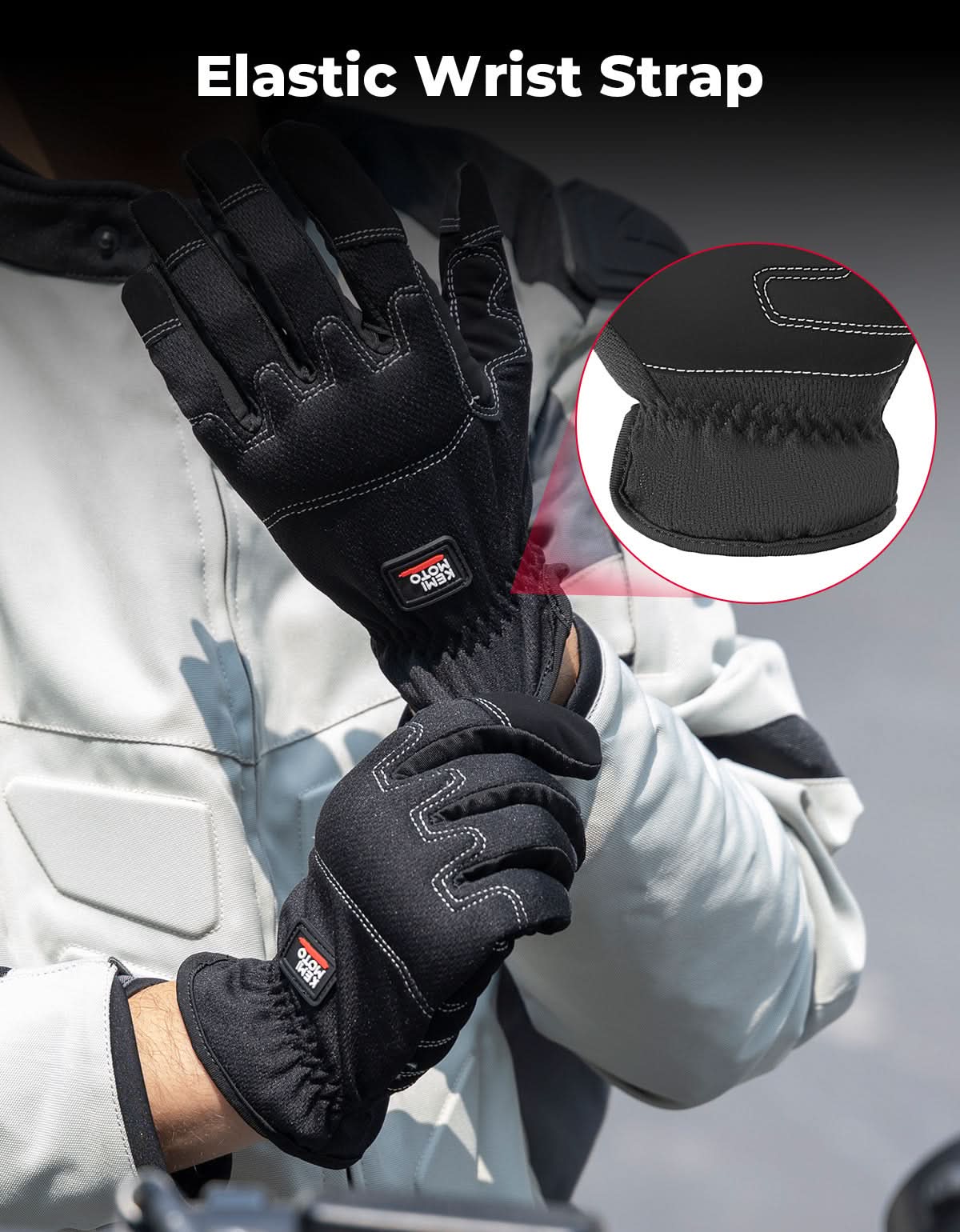 Kemimoto Touchscreen Padded Work Gloves for Men Women Black