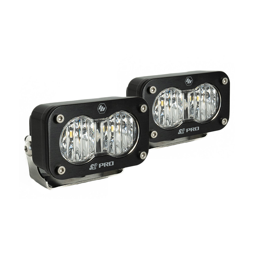 S2 Pro Black LED Auxiliary Light Pod Pair Universal