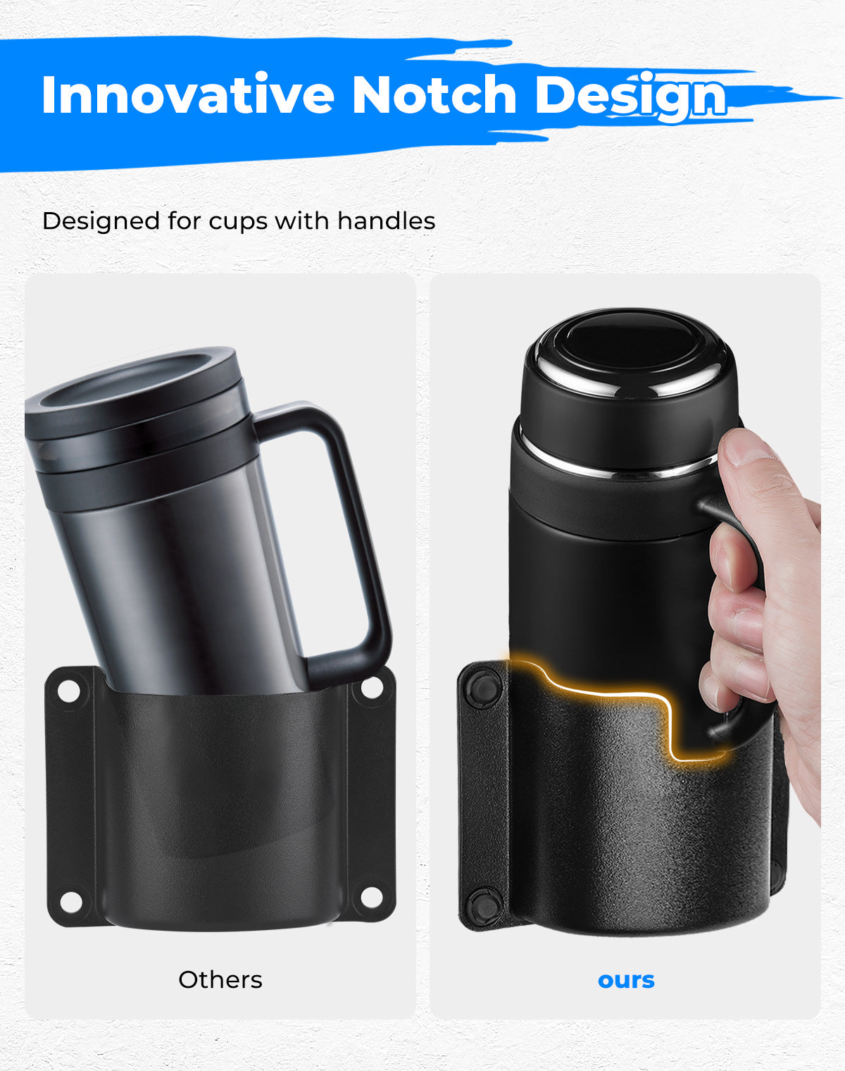 Kemimoto Drink Cup Holder Door Mount for Honda Pioneer 700‑4/1000‑5