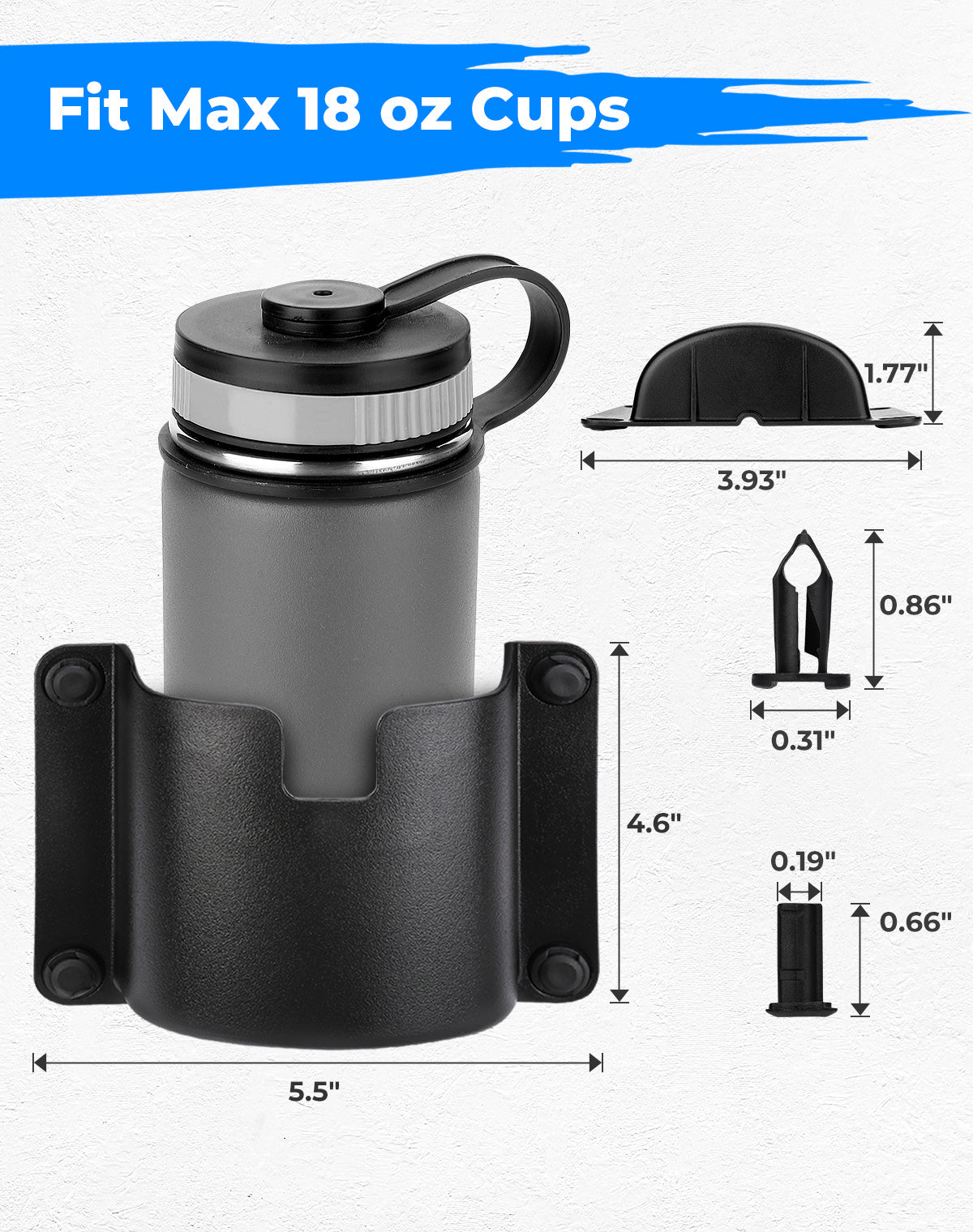 Kemimoto Drink Cup Holder Door Mount for Honda Pioneer 700‑4/1000‑5