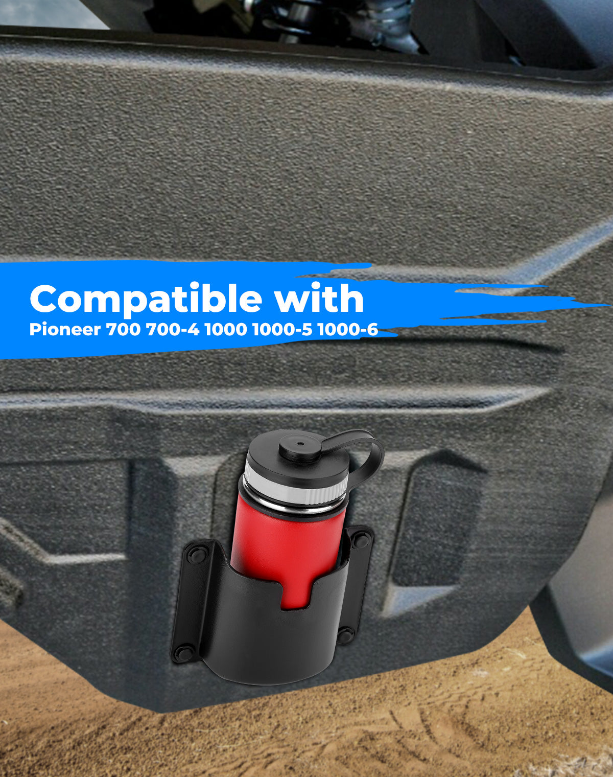 Kemimoto Drink Cup Holder Door Mount for Honda Pioneer 700‑4/1000‑5