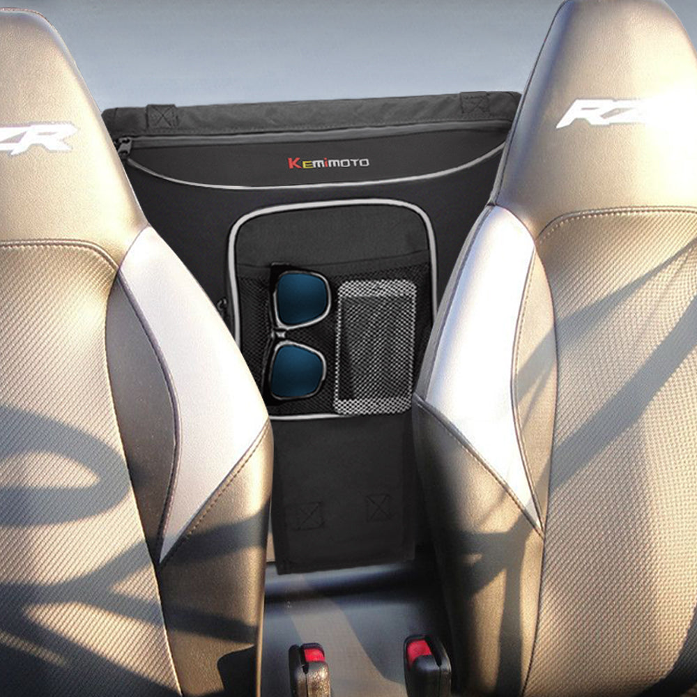 Kemimoto Cab Pack Seat Bag & Mirror for Polaris RZR