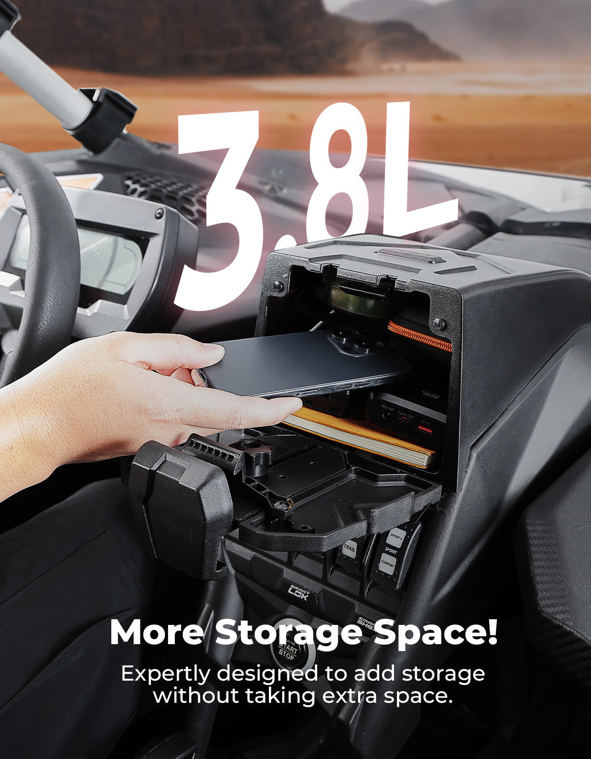 Kemimoto Tablet Holder With Storage Box For Can‑Am X3/Max