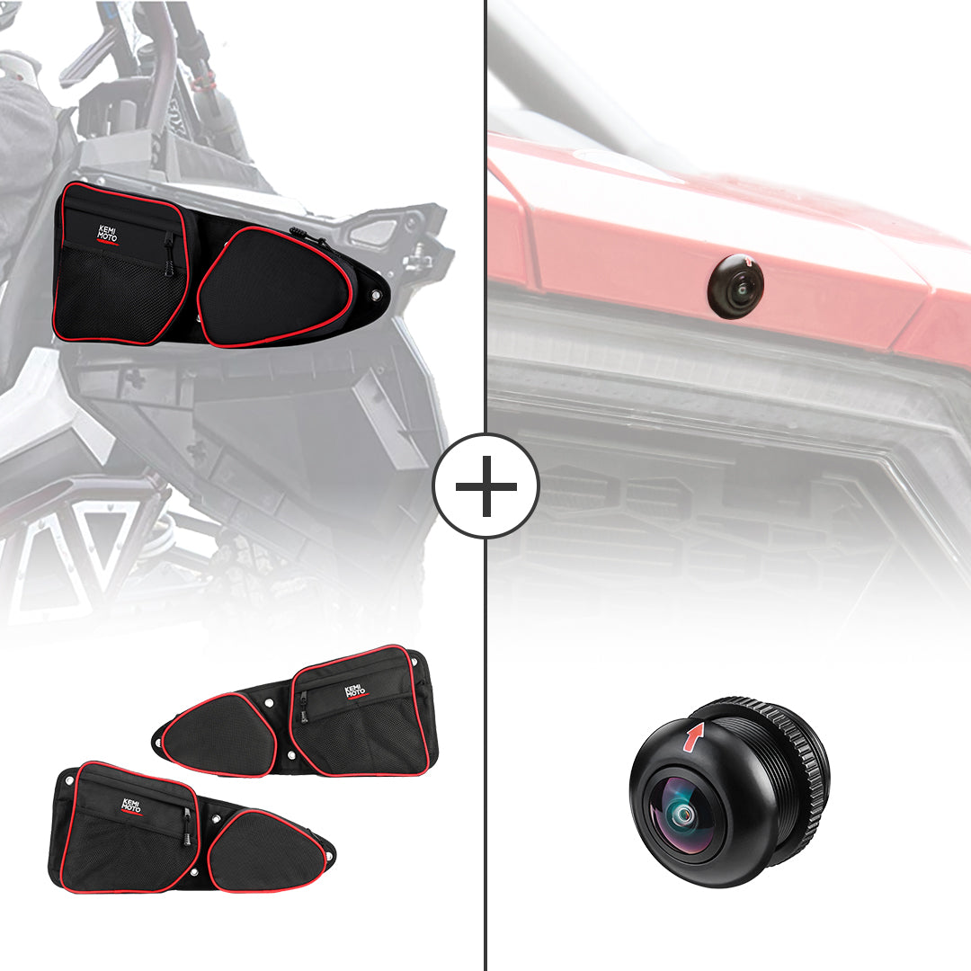Kemimoto Door Bags and Camera for Polaris RZR XP 1000