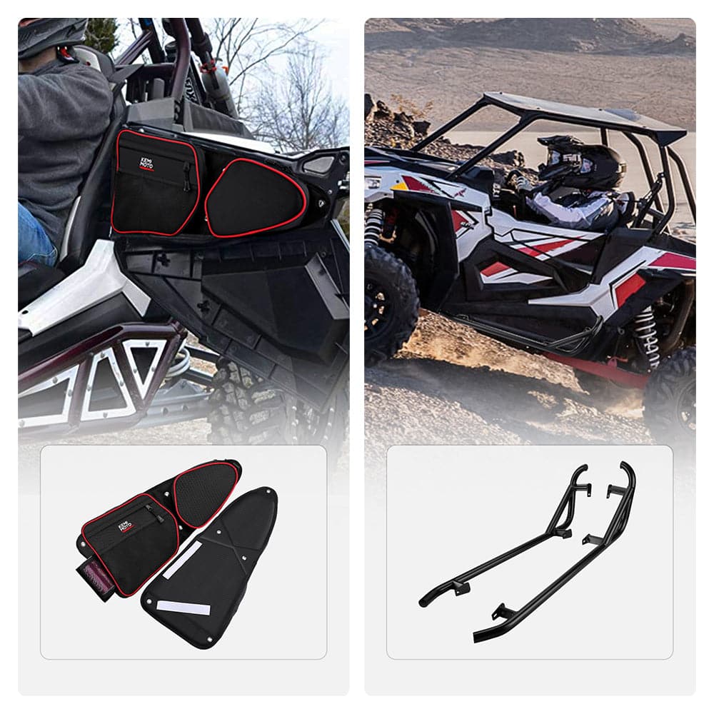 KEMIMOTO Front Door Bags & Rock Sliders for Polaris RZR
