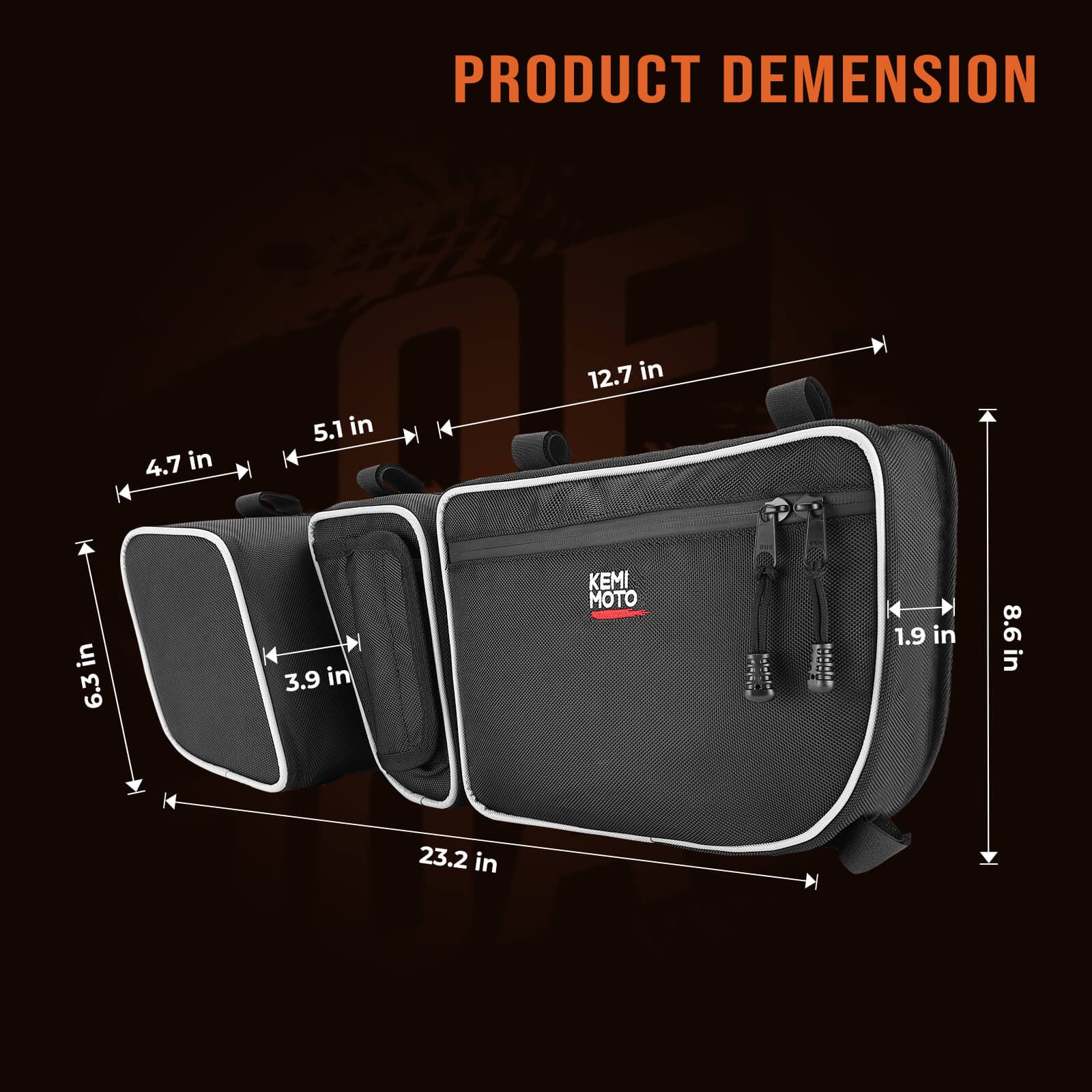 Kemimoto Front Door Bag & Handle for Can‑Am Maverick X3/Max
