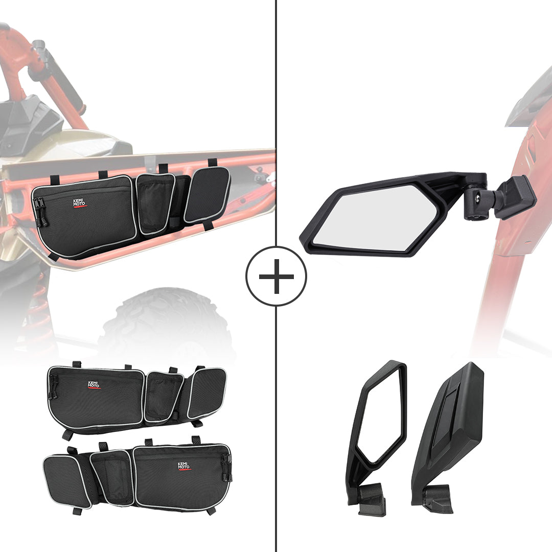 KEMIMOTO Door Storage Bags Side Mirror for Can‑Am Maverick X3