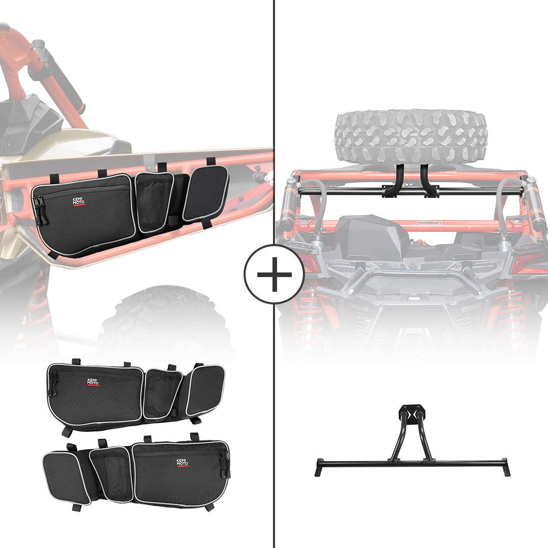 KEMIMOTO Door Storage Bags Spare Tire Mount for Maverick X3