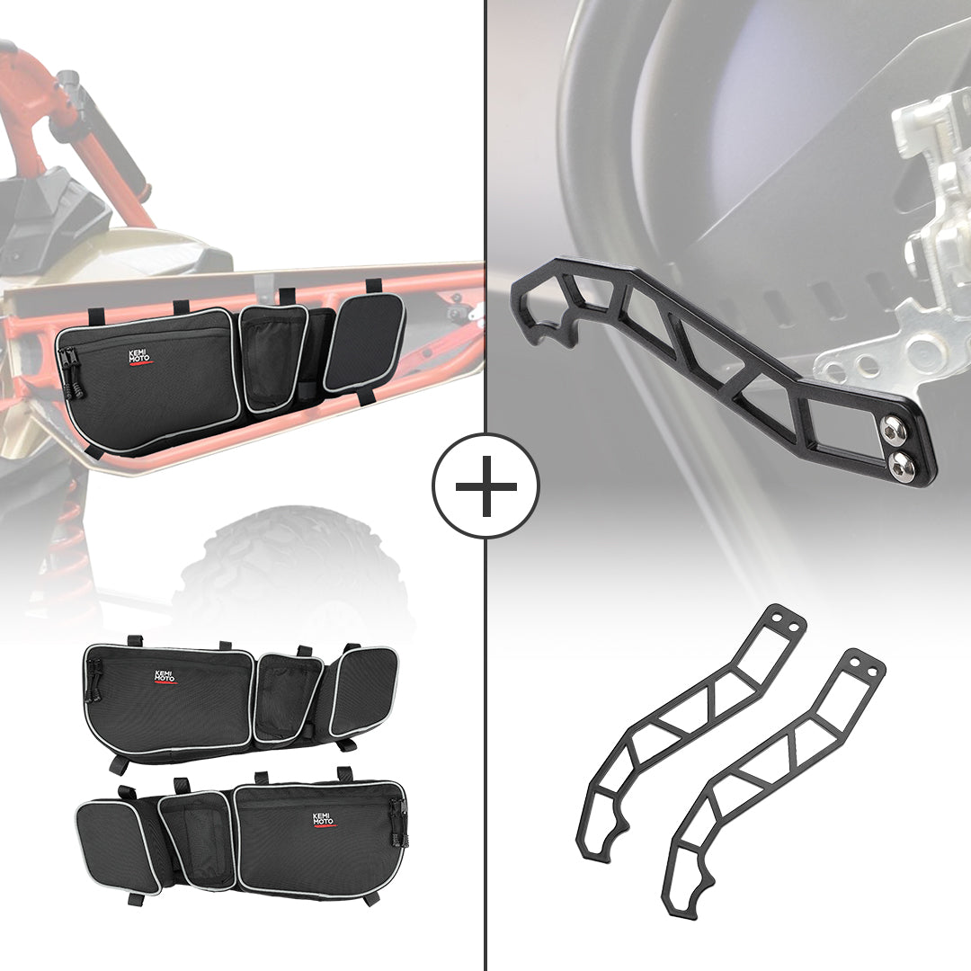 Kemimoto Front Door Bag & Handle for Can‑Am Maverick X3/Max