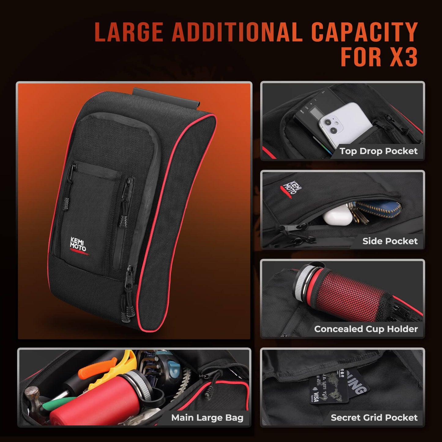 Tablet Holder & Console Storage Bag for Can‑Am Maverick X3