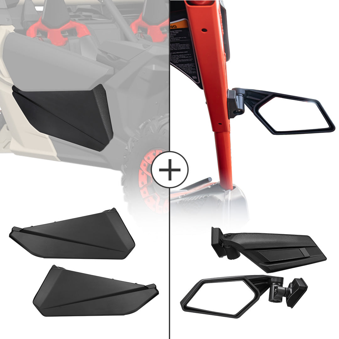 KEMIMOTO Lower Door Inserts & Mirror for Can‑Am Maverick X3