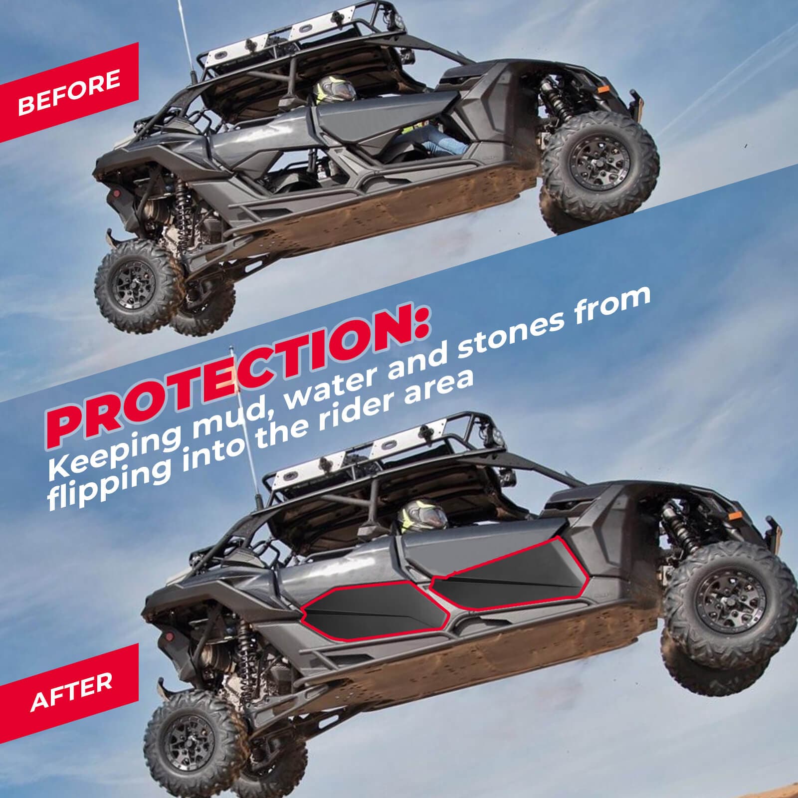 KEMIMOTO Maverick X3 MAX Door Panel Mud Fender Flares Lightweight