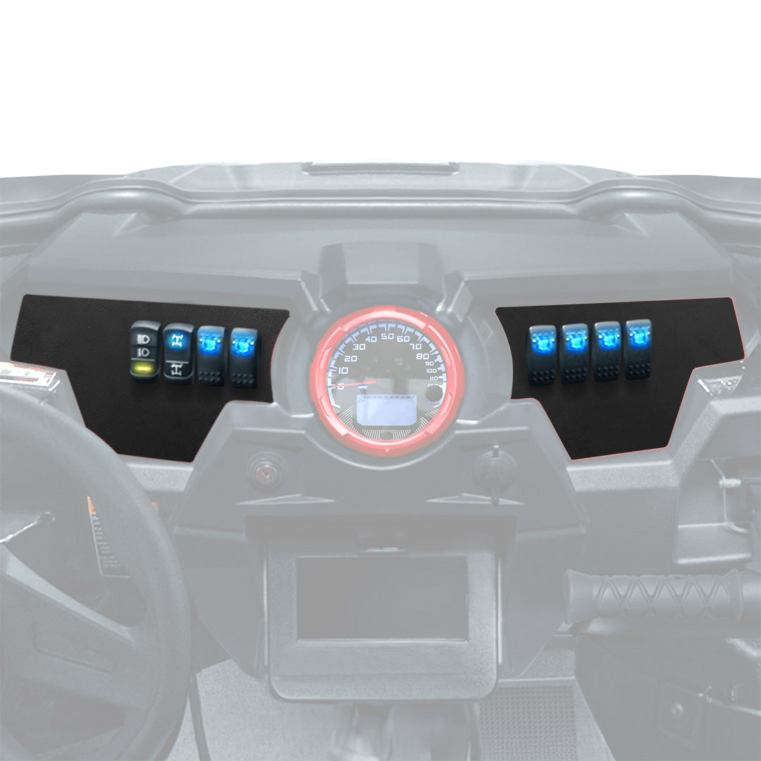 Kemimoto 8-Switch Aluminum Dash Panel for Polaris RZR XP