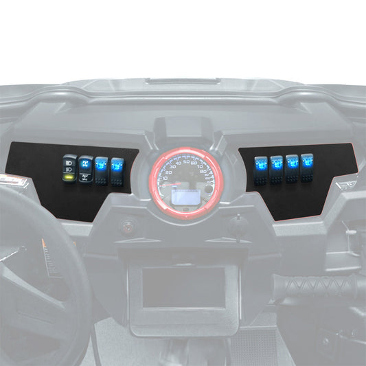 Kemimoto 8-Switch Aluminum Dash Panel for Polaris RZR XP