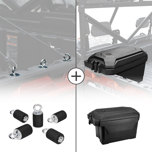 KEMIMOTO Tie Down Anchors & Cargo Box for Polaris Ranger