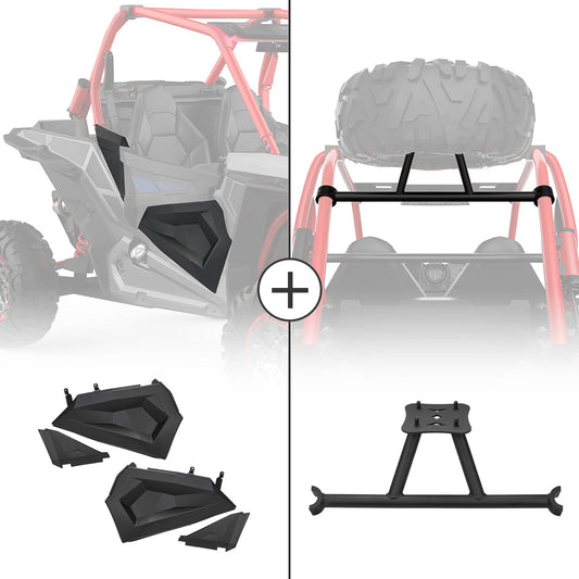 Kemimoto Spare Tire Mount & Lower Door Inserts for Polaris RZR