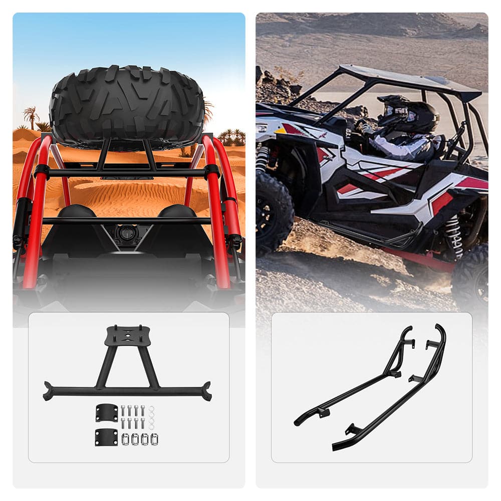Polaris RZR XP 1000 Spare Tire Carrier & Rock Slider Set