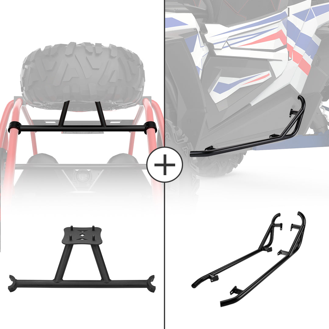 Polaris RZR XP 1000 Spare Tire Carrier & Rock Slider Set