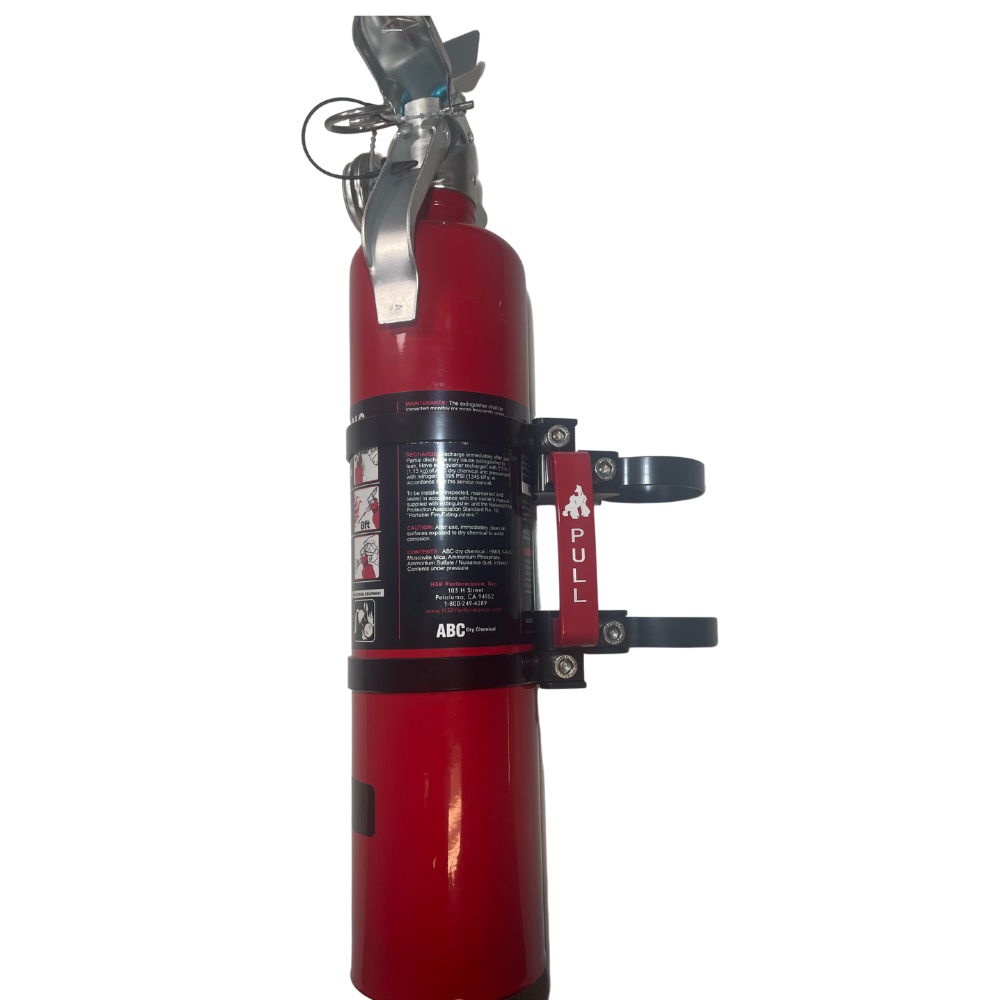 3" Fire Extinguisher Mount W/ Black H3R MaxOut 2.5LB Fire Extinguisher