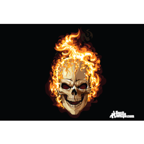 Flames Skull Flag 12" x 18" Grommet Flag