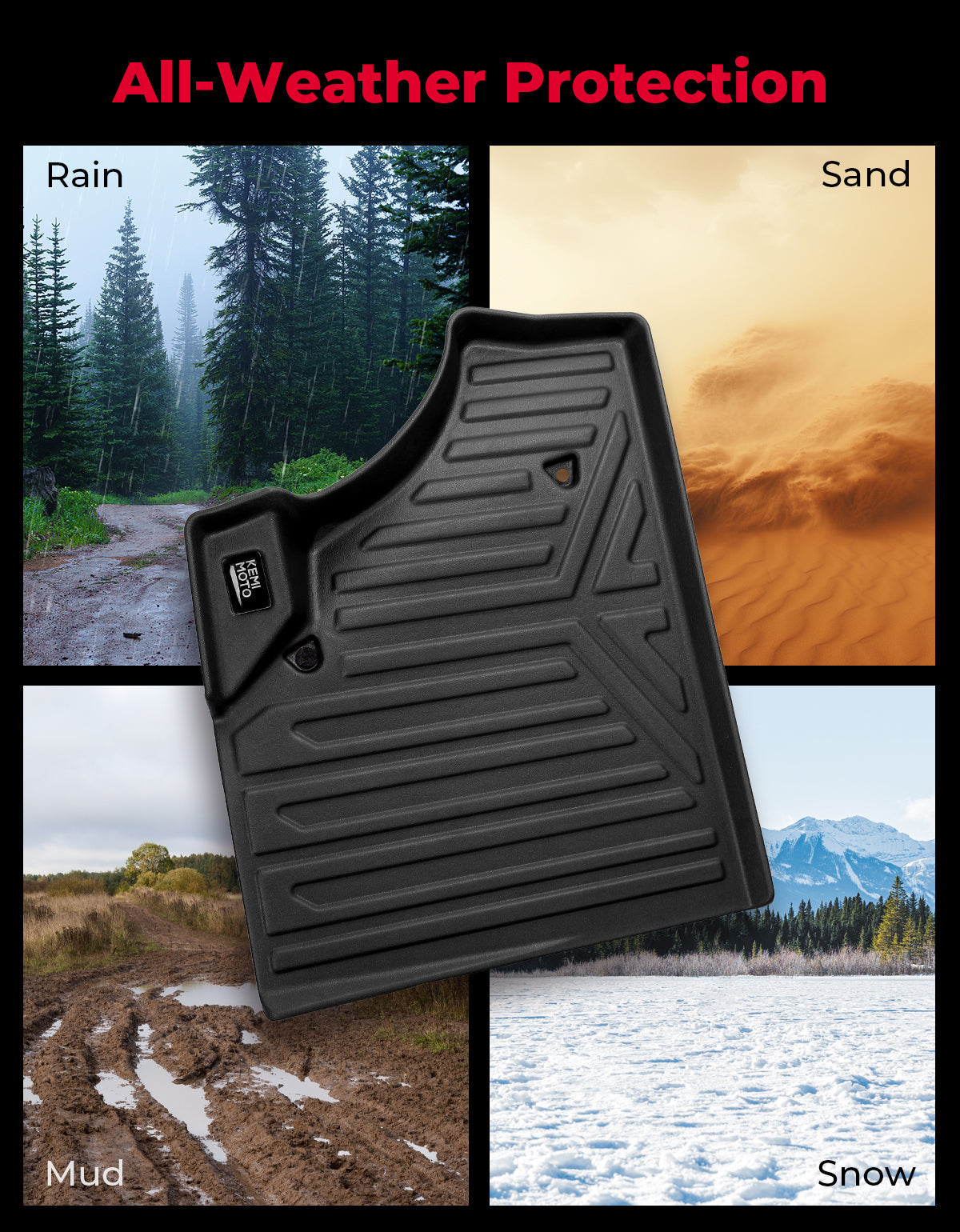 Kemimoto 4PCS TPE Floor Mats for Can‑Am Defender Max
