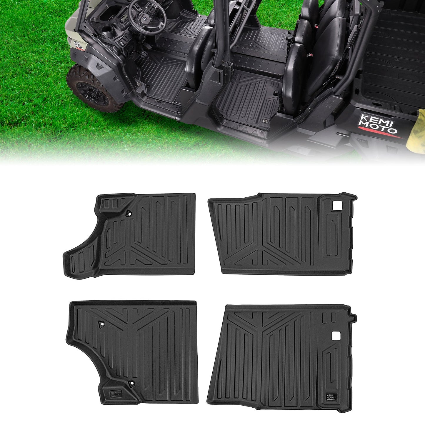 Kemimoto 4PCS TPE Floor Mats for Can‑Am Defender Max