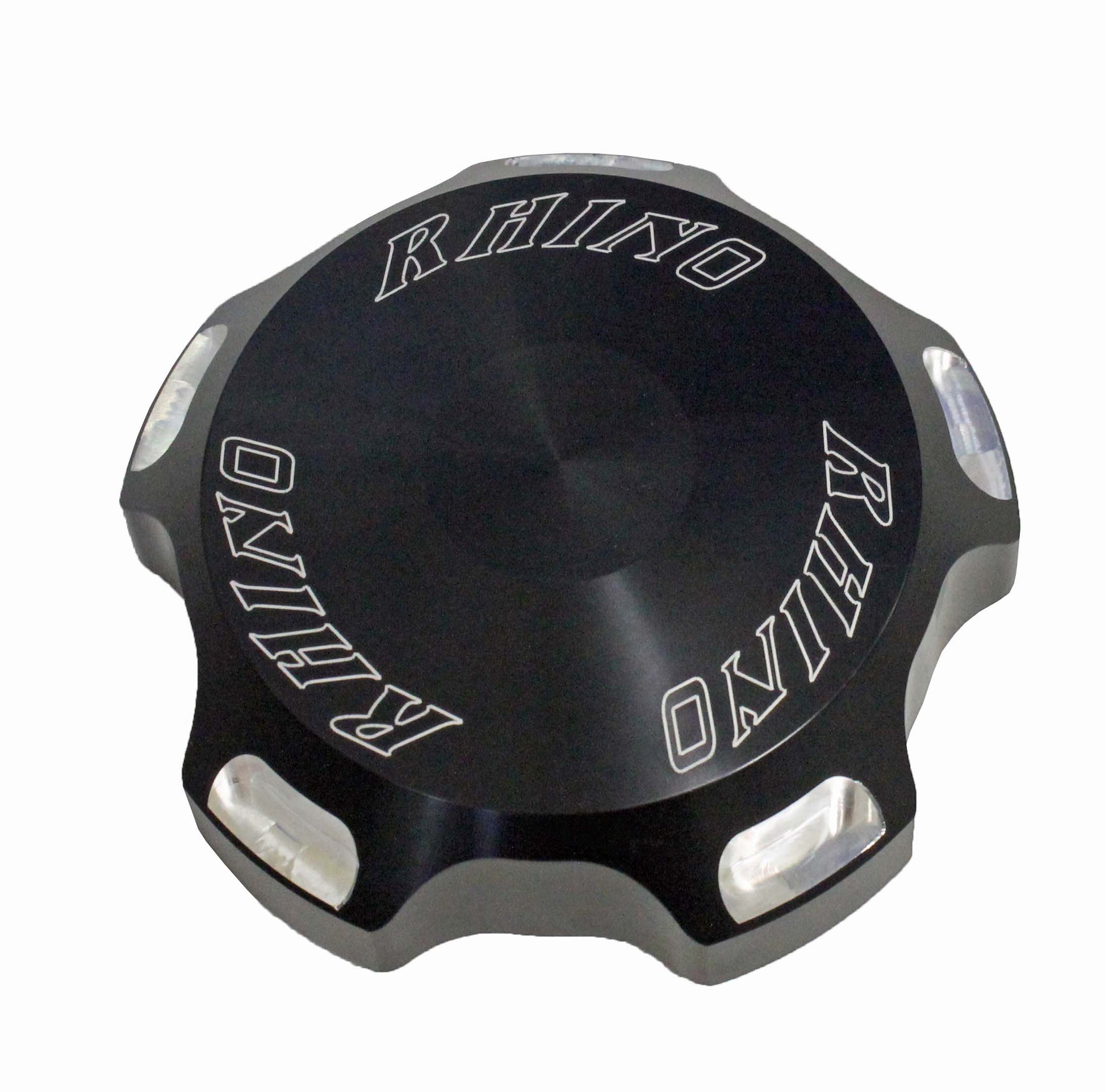 Rhino Black Anodized Billet Aluminum Gas Cap with Logo