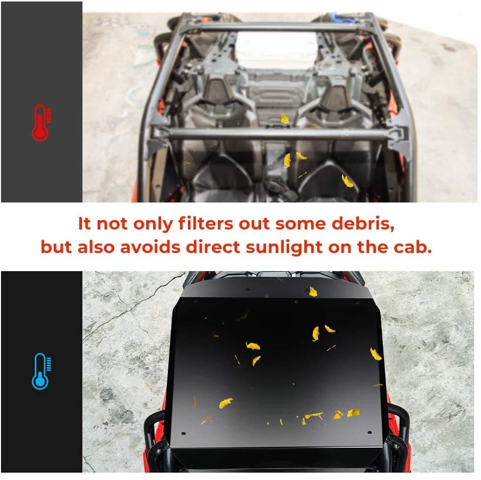 KEMIMOTO Powder-Coated Aluminum Roof Black for Polaris RZR XP