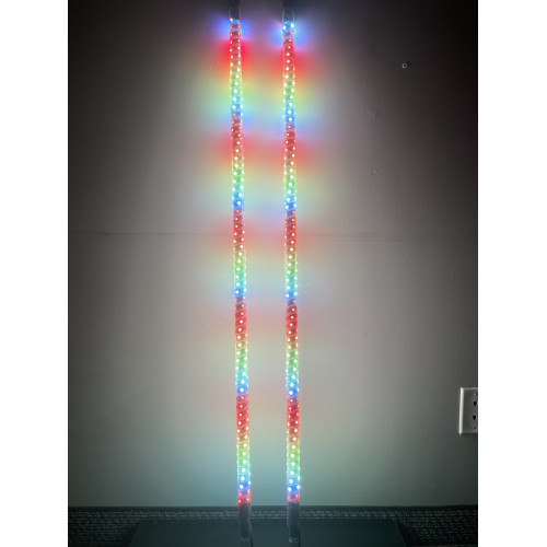 4' LED Whip Twisted Silver Single Whip