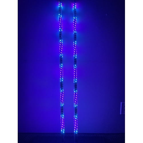 3' LED Whip Twisted Silver Single Whip