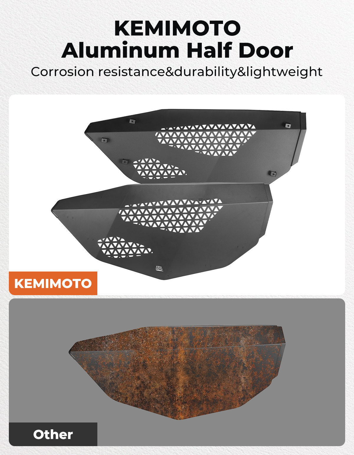 Kemimoto Aluminum Half Door Black for Can‑Am Maverick R 2024‑2025