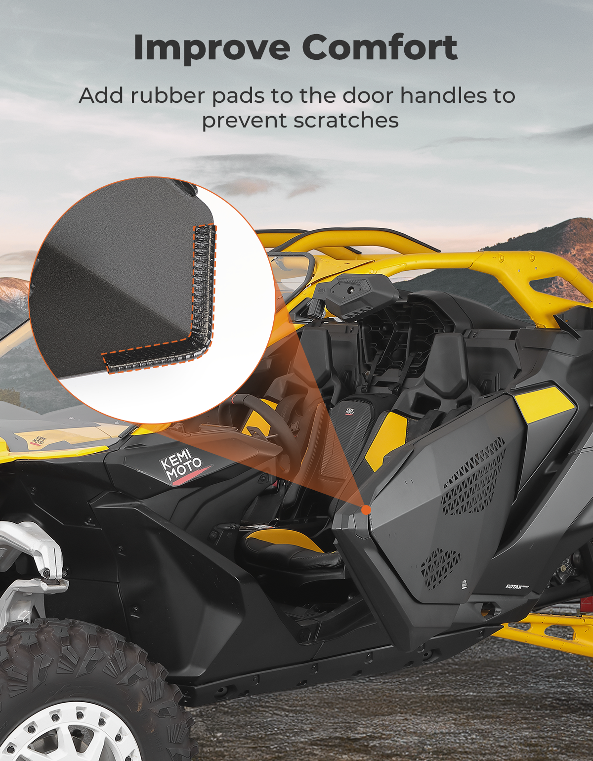 Kemimoto Aluminum Half Door Black for Can‑Am Maverick R 2024‑2025
