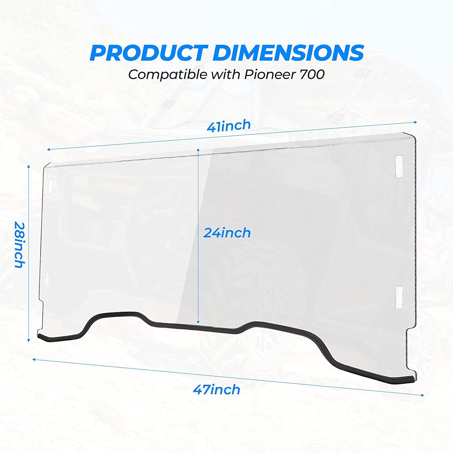 Front Windshield Polycarbonate for Pioneer 700/ 700-4 (2014-2025)