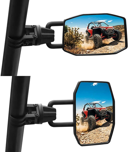 Kemimoto 2-Way Adjustable Side View Mirrors for 1.75‑2.0" Roll Bar