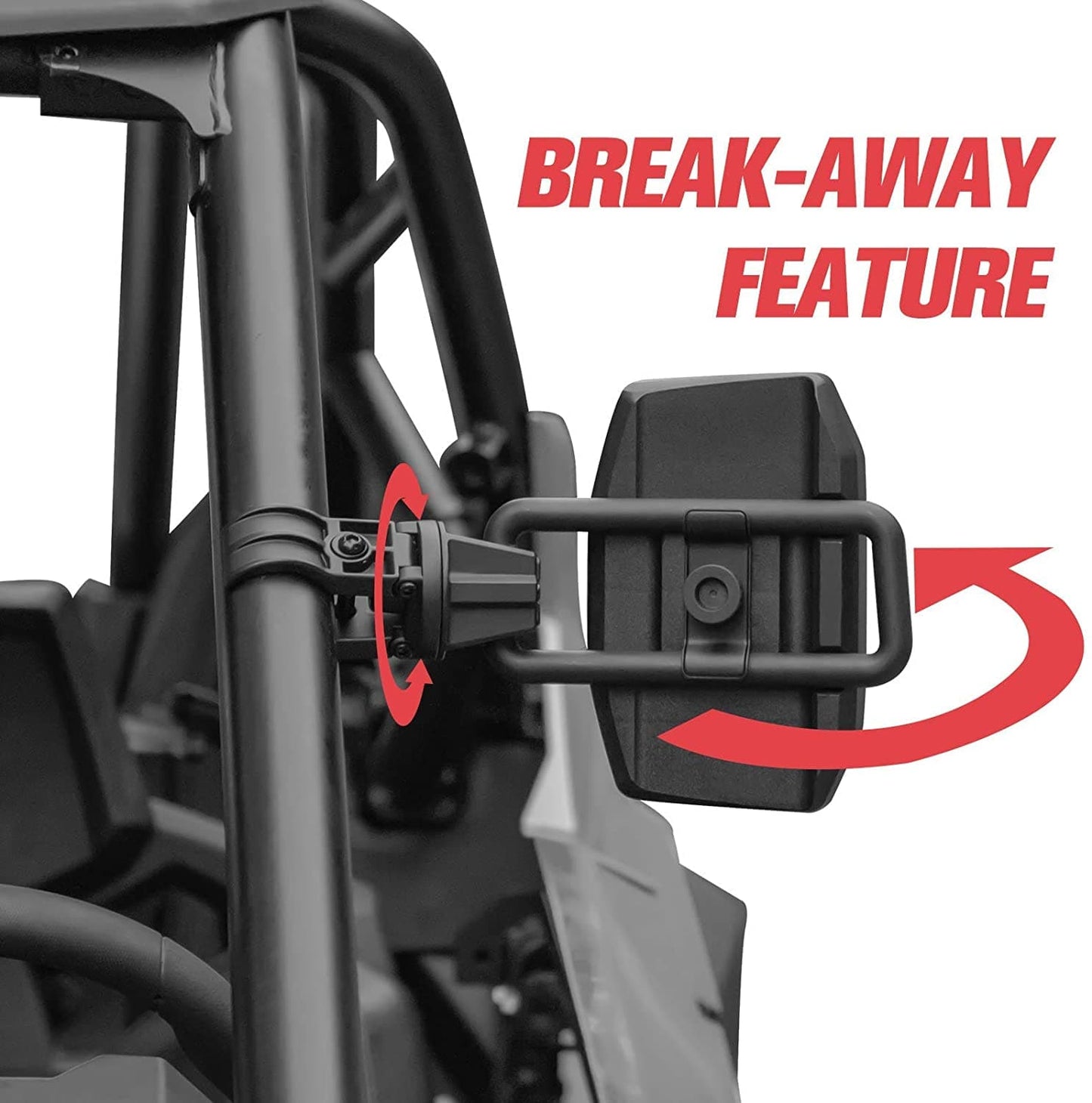 Kemimoto 2-Way Adjustable Side View Mirrors for 1.75‑2.0" Roll Bar