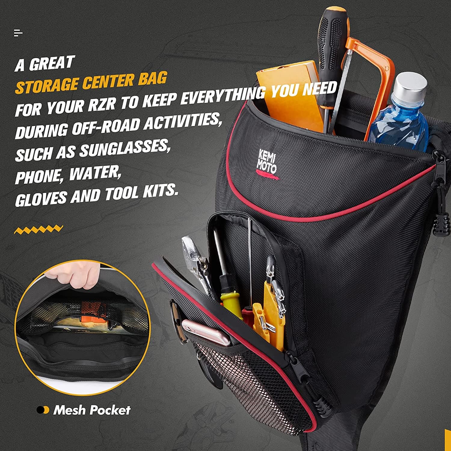 Door Bags & Center Storage Bag for Polaris RZR XP 1000/4 /XP Turbo
