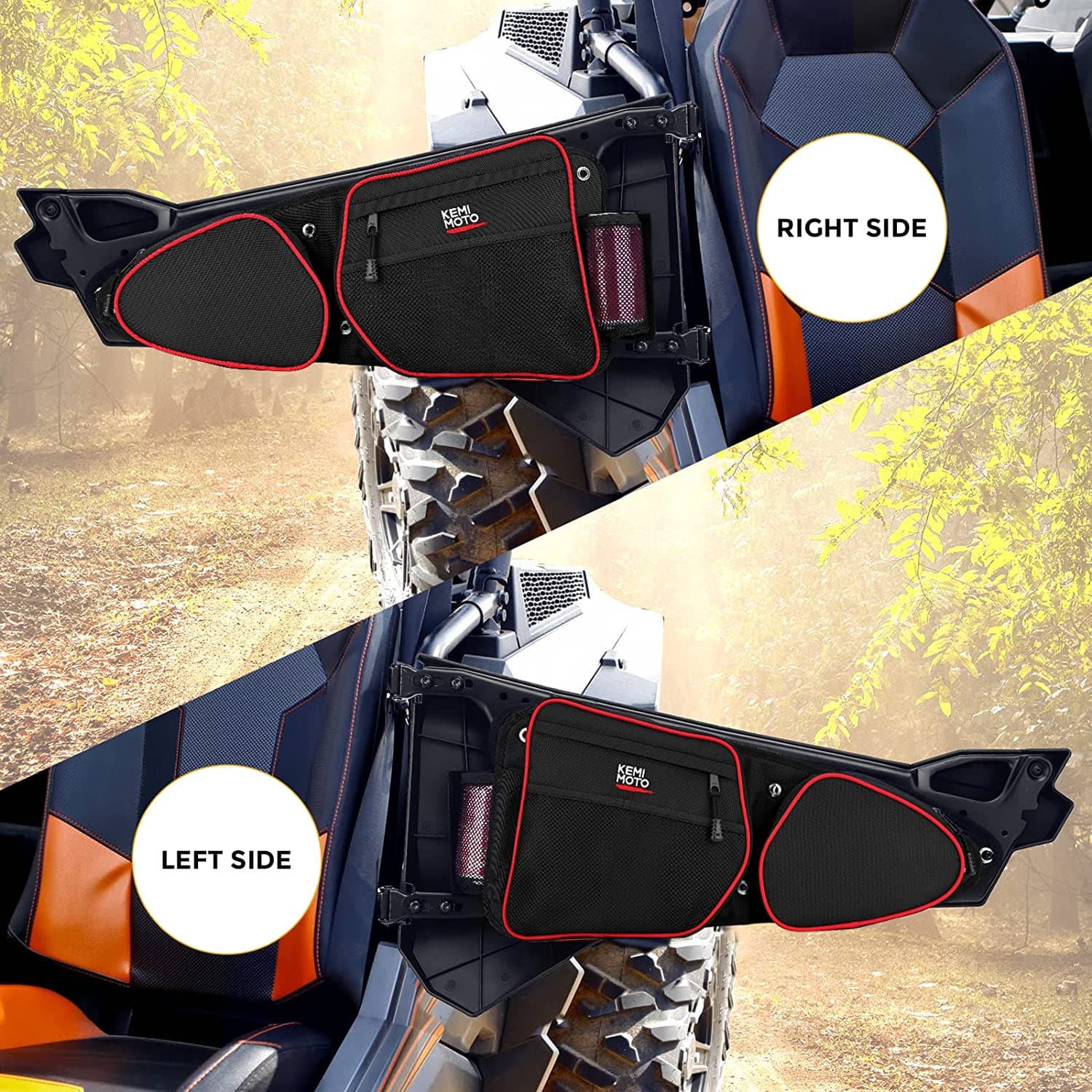 Kemimoto RZR Front Door and Center Storage Bags