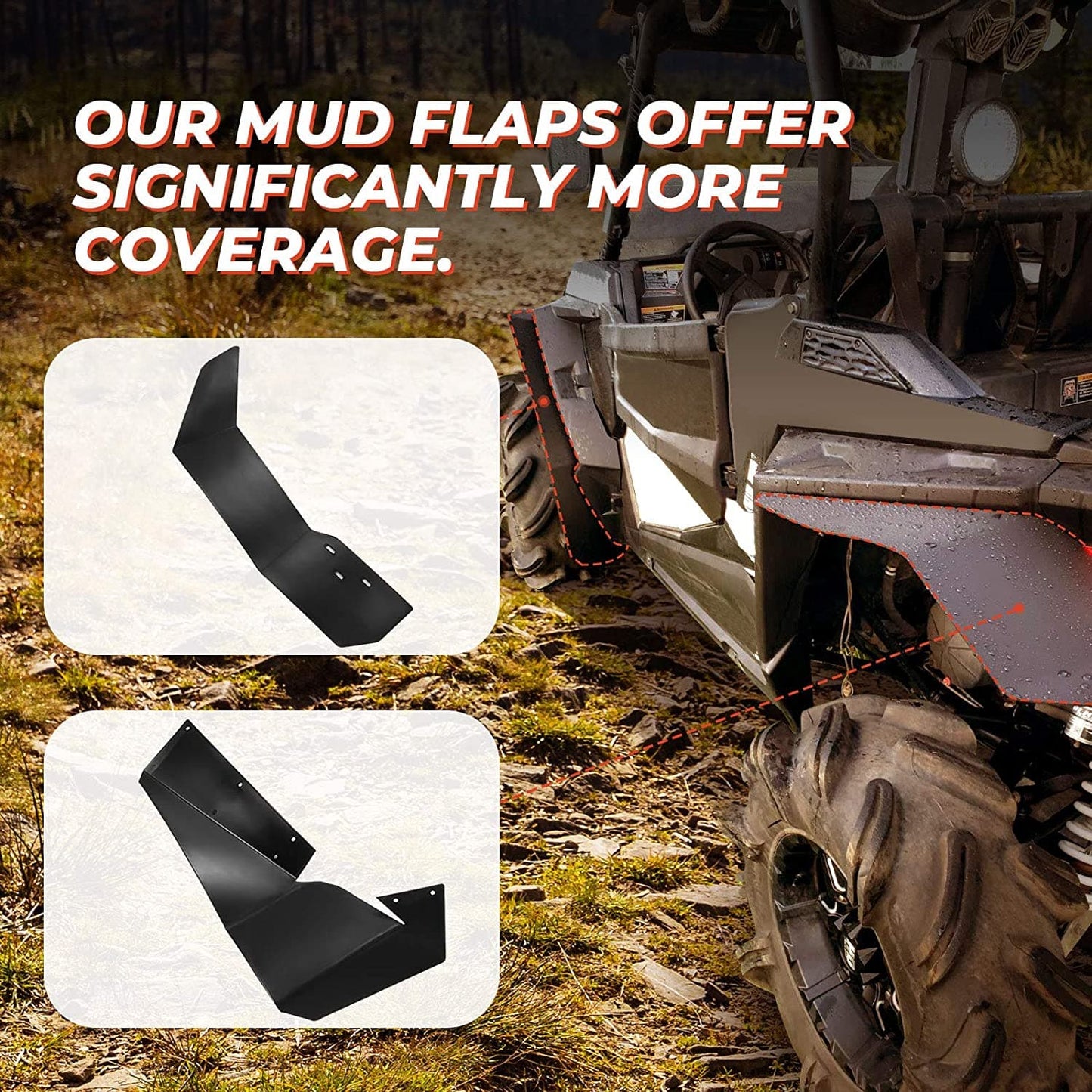 KEMIMOTO Extended Fender Flares for Polaris RZR S900 S1000 4‑900