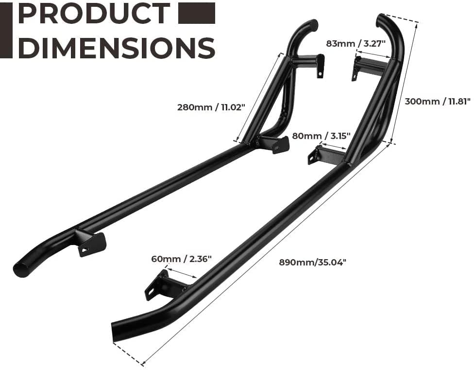 Kemimoto Steel Rock Sliders for Polaris RZR XP 1000