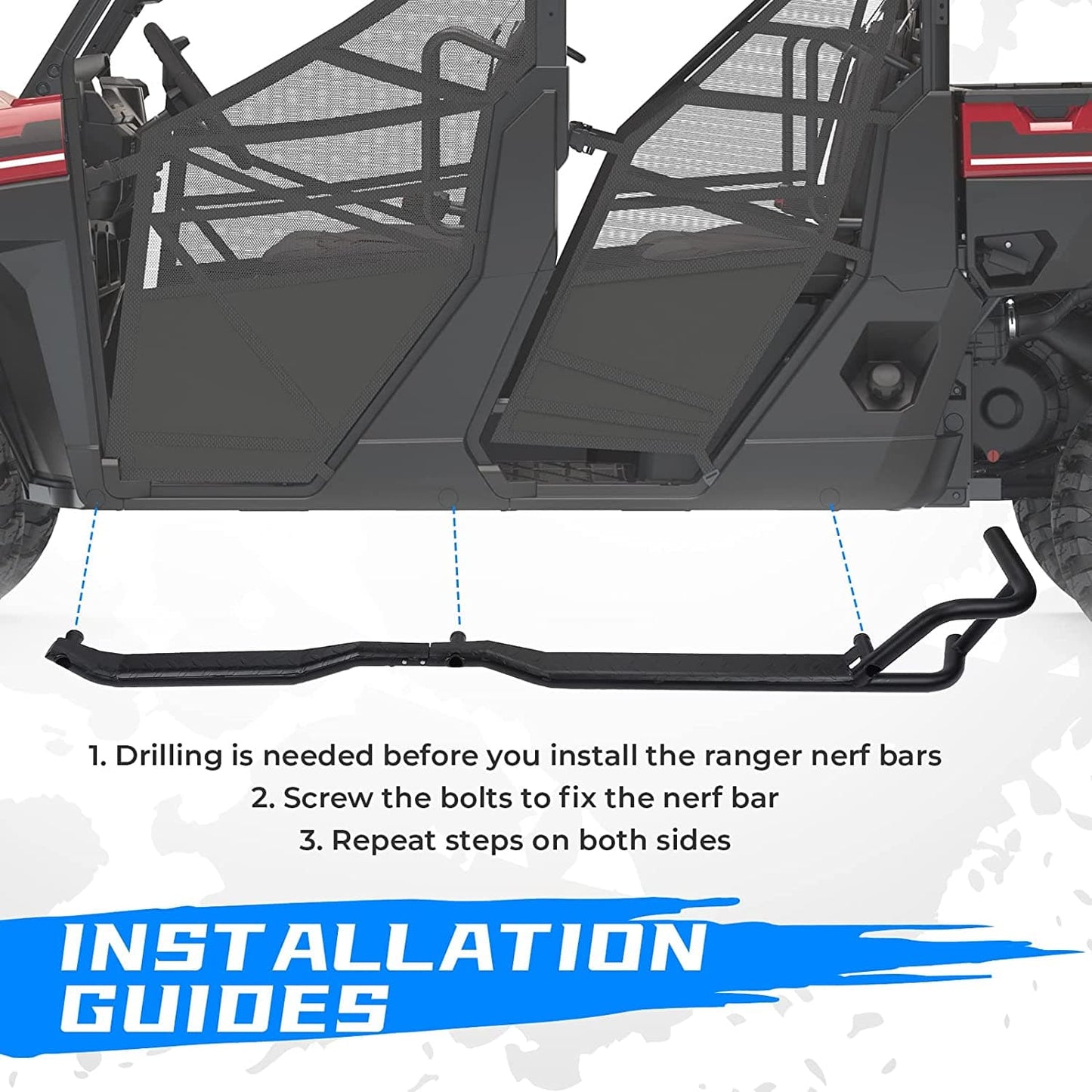 Nerf Bars Rock Sliders for Ranger Crew XP 1000 2019-2025