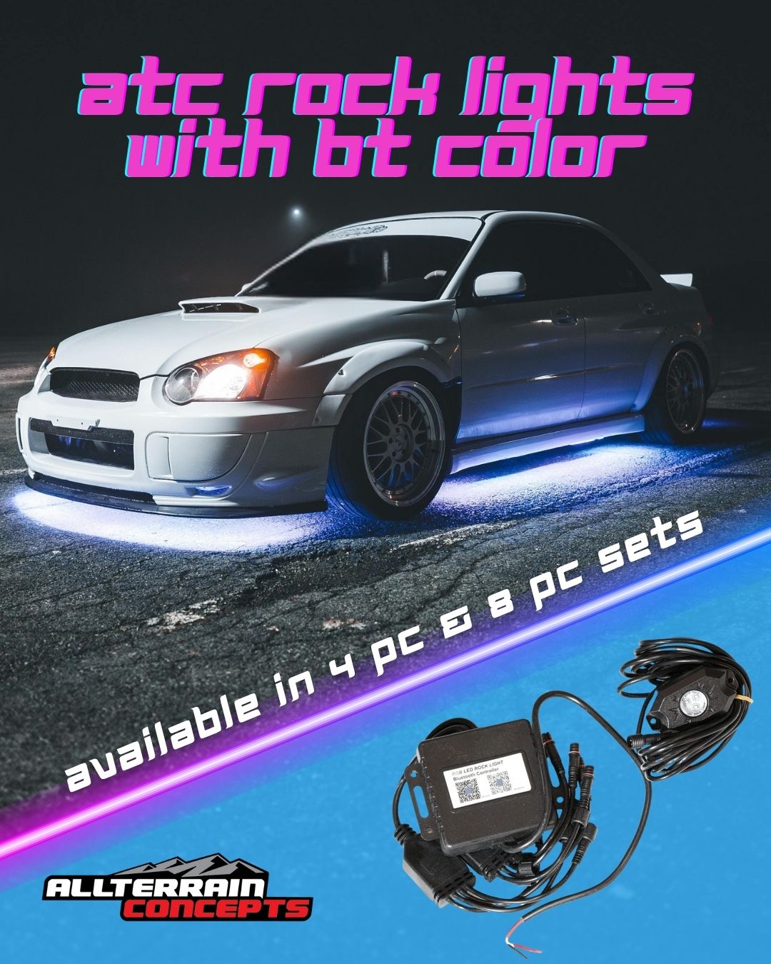 All Terrain Concepts Bluetooth RGB Rock Lights Waterproof