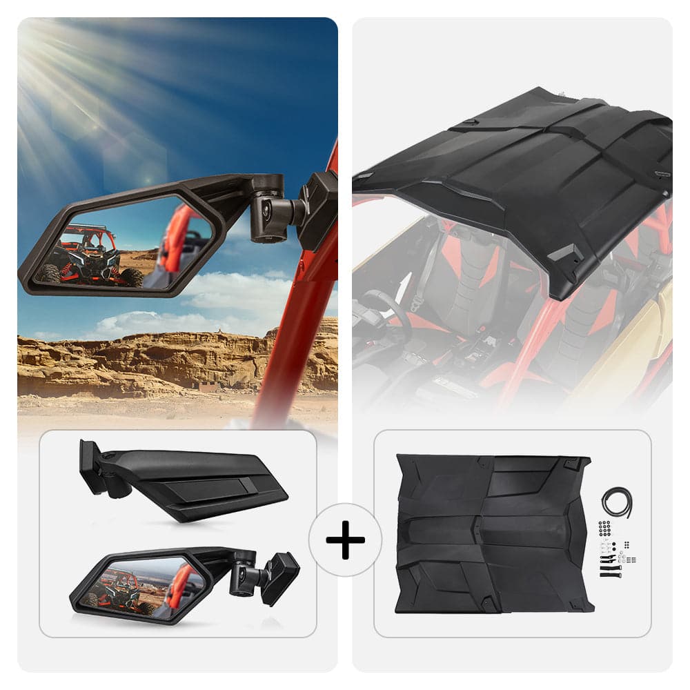 KEMIMOTO Side View Mirror Roof for Can‑Am Maverick X3 Max