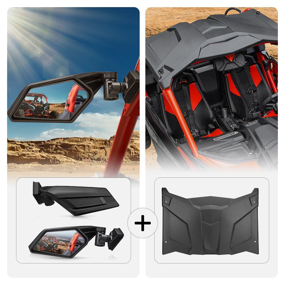 KEMIMOTO Side View Mirror & Hard Roof for Can‑Am Maverick X3
